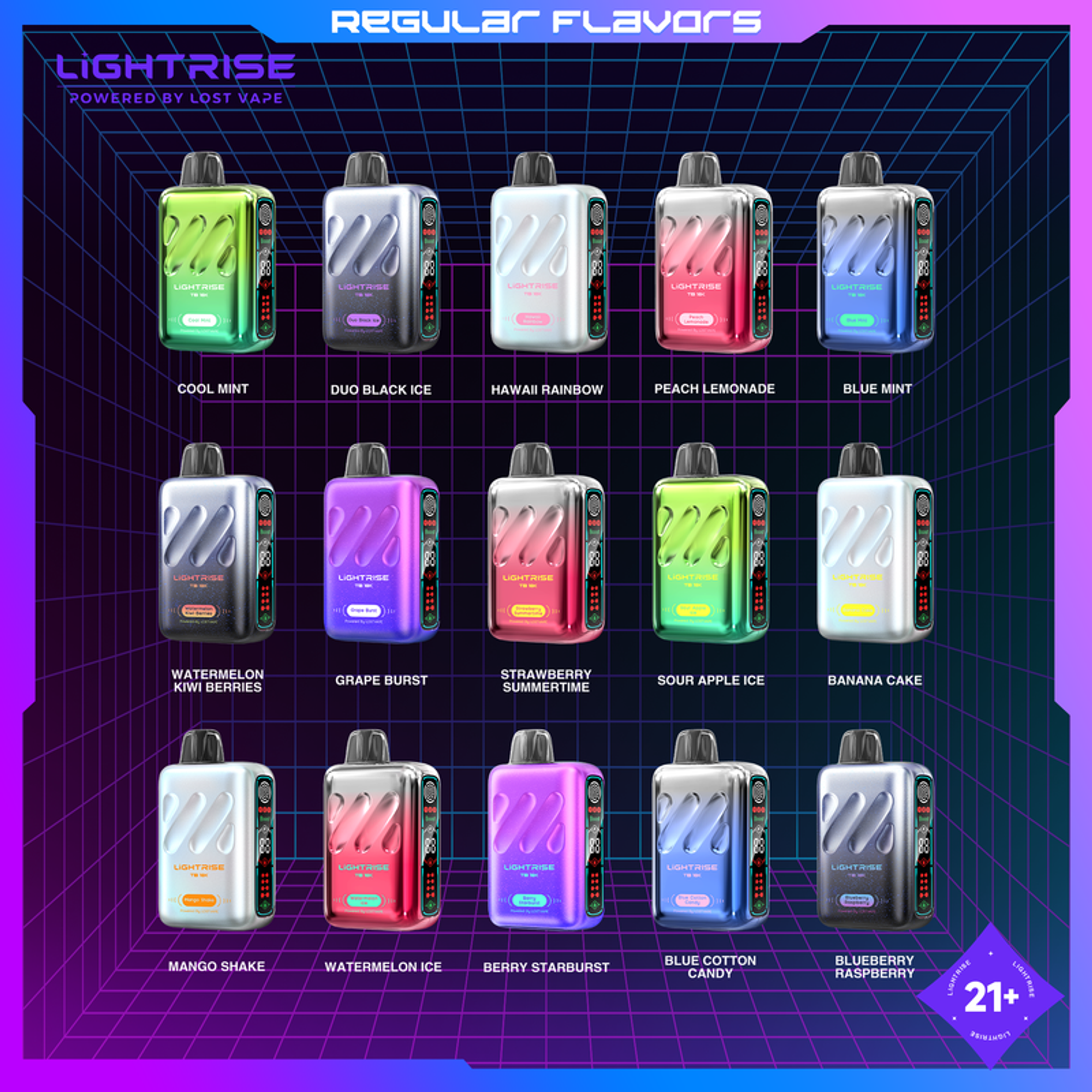 پاد یکبار مصرف لاست ویپ ۱۸۰۰۰ پاف | LOST VAPE LIGHTRISE TB18K